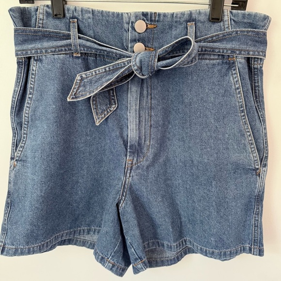 OVERLOVER Denim Tie Waist Jean Shorts M - Picture 5 of 13
